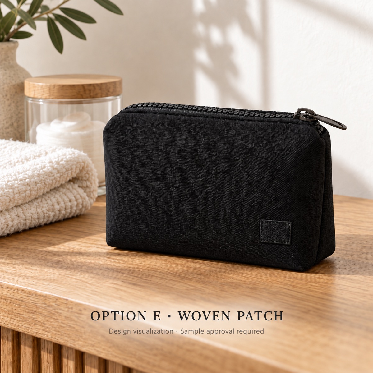 Custom Black Nylon Cosmetic Pouch with Gusset and Zipper OEM ODM — Yunshengyuan listing image 1601983034543 view 6