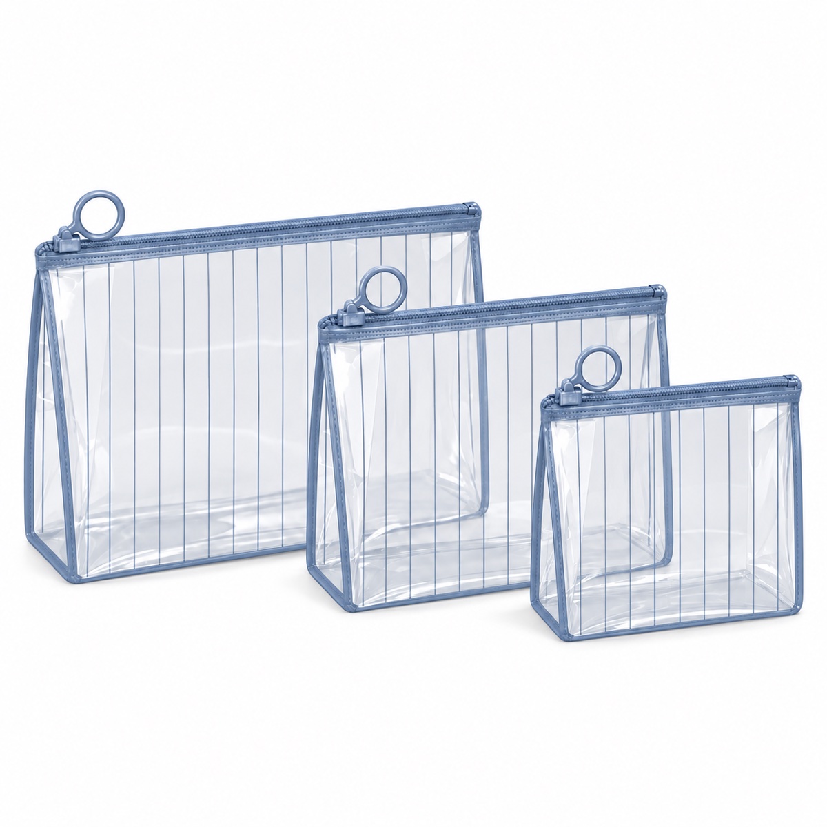 Custom Clear PVC Cosmetic Pouch Set with Ring Pulls OEM ODM — Yunshengyuan listing image 1601984061764 view 2
