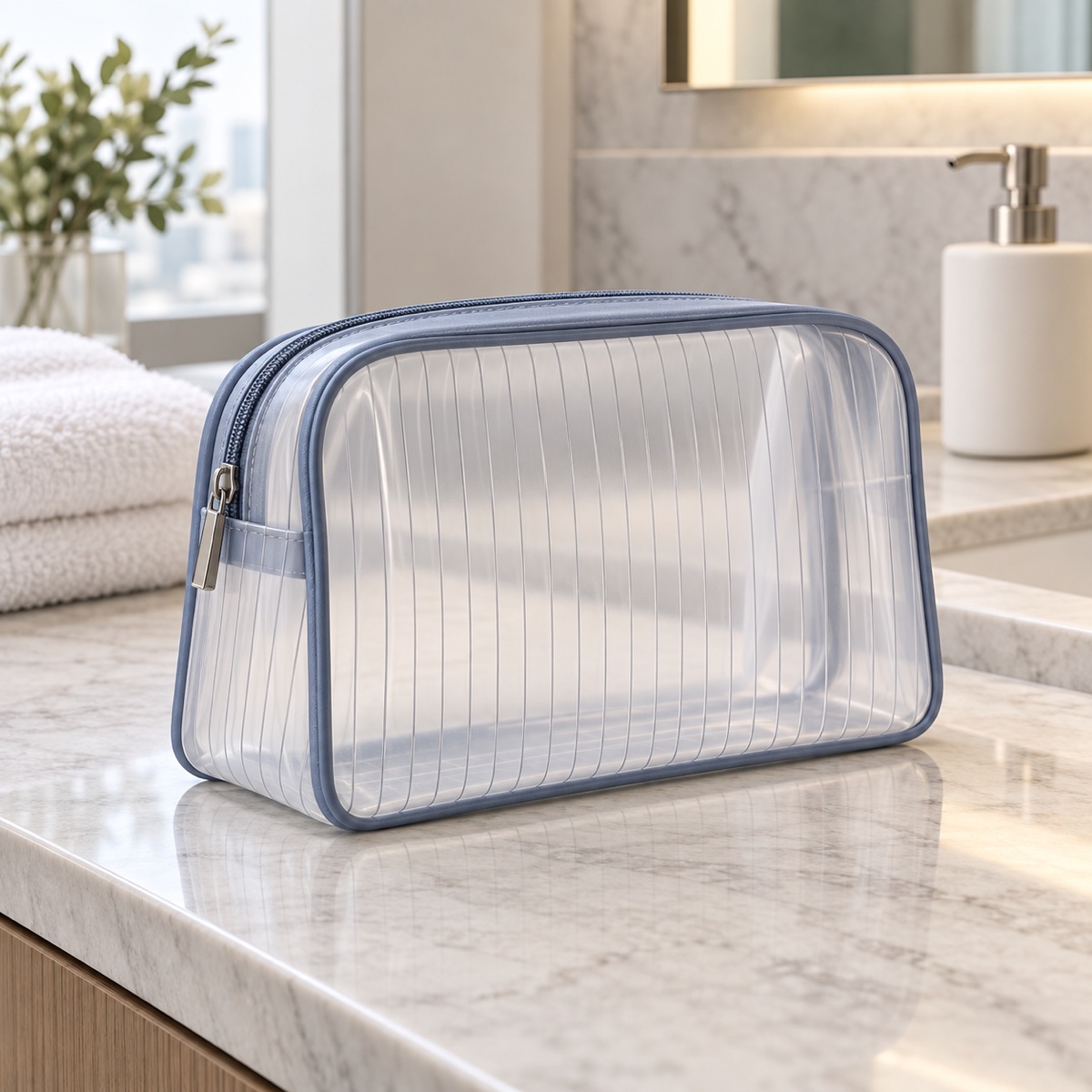 Custom Clear PVC Cosmetic Pouch Set with Ring Pulls OEM ODM — Yunshengyuan listing image 1601984061764 view 4