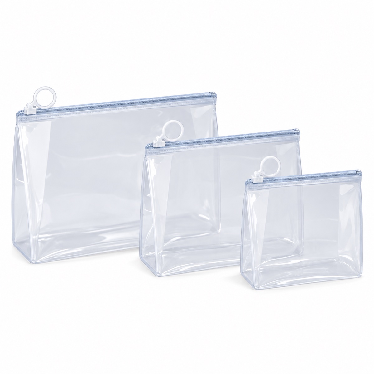 Custom Clear PVC Cosmetic Pouch Set with Ring Pulls OEM ODM — Yunshengyuan listing image 1601984061764