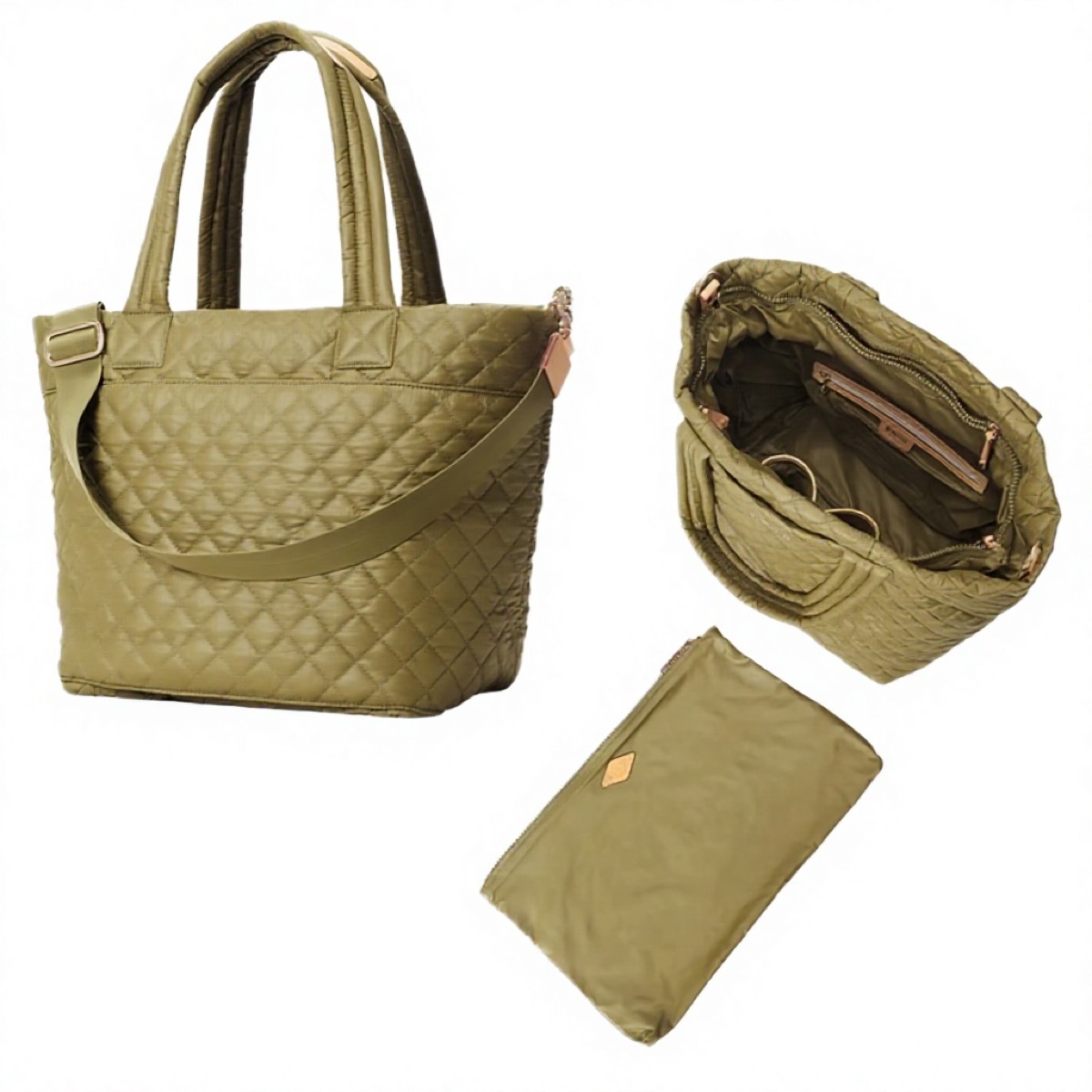 Custom Quilted Polyester Cosmetic Bag Set with Double Handles — Yunshengyuan listing image 1601988195602 view 4