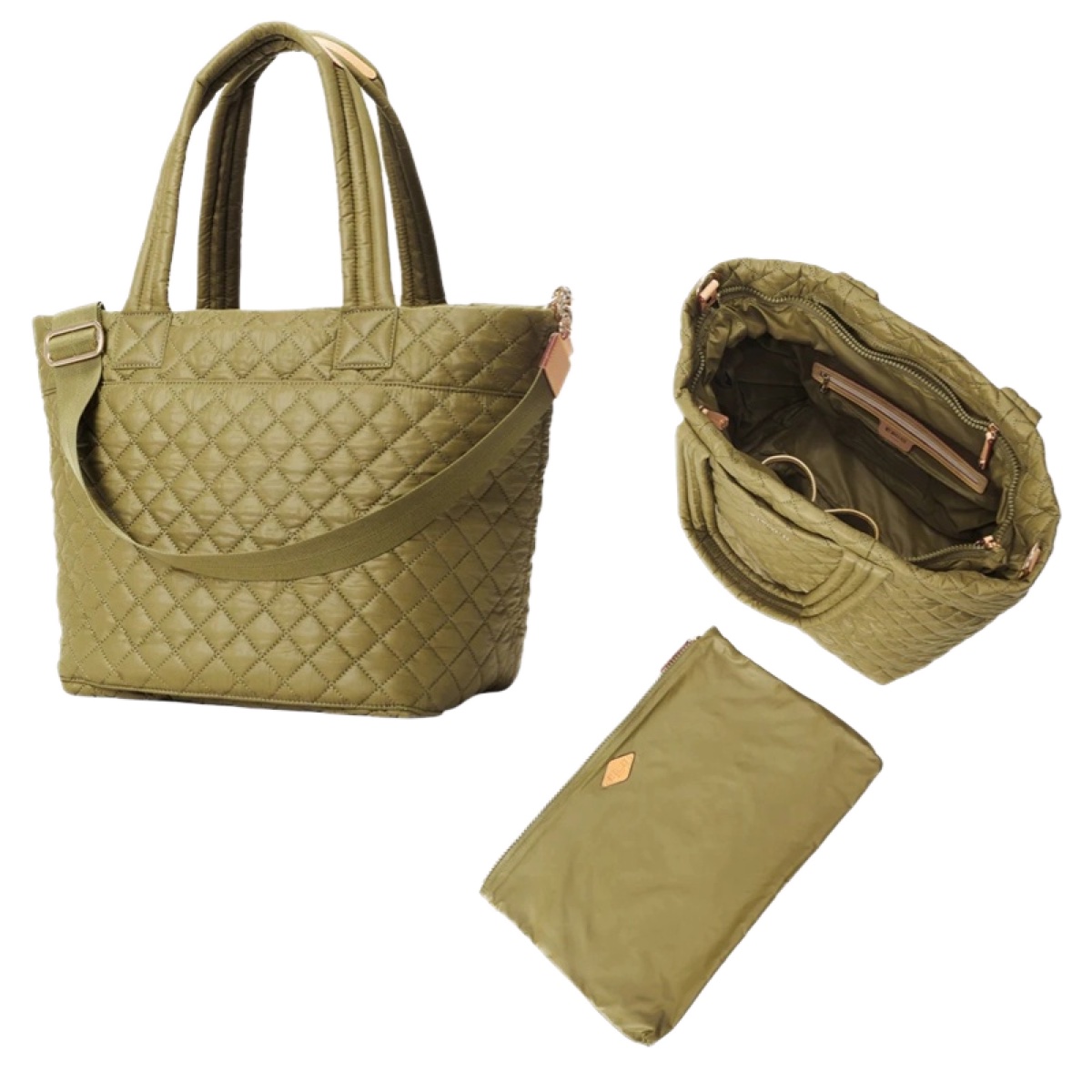 Custom Quilted Polyester Cosmetic Bag Set with Double Handles — Yunshengyuan listing image 1601988195602
