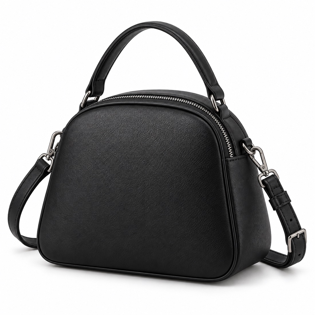 Custom PU Zipper Women Shoulder Bag with Short Handle and Detachable Strap OEM ODM listing image