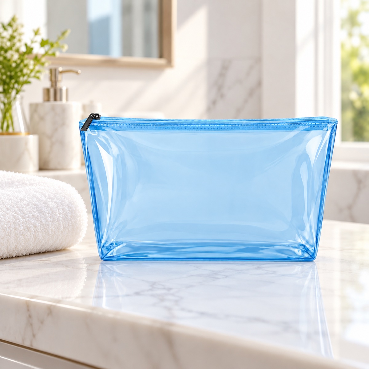 Custom Small Transparent TPU Cosmetic Pouch with Zipper OEM ODM — Yunshengyuan listing image 1601989210251 view 2