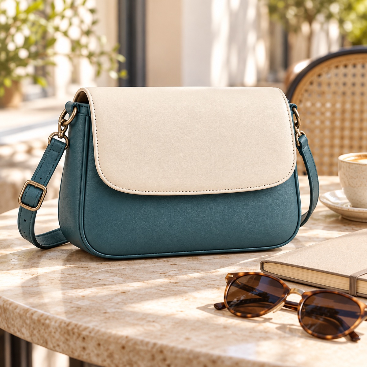Custom Two-Tone PU Flap Shoulder Bag with Detachable Strap OEM ODM — Yunshengyuan listing image 1601989236202 view 4
