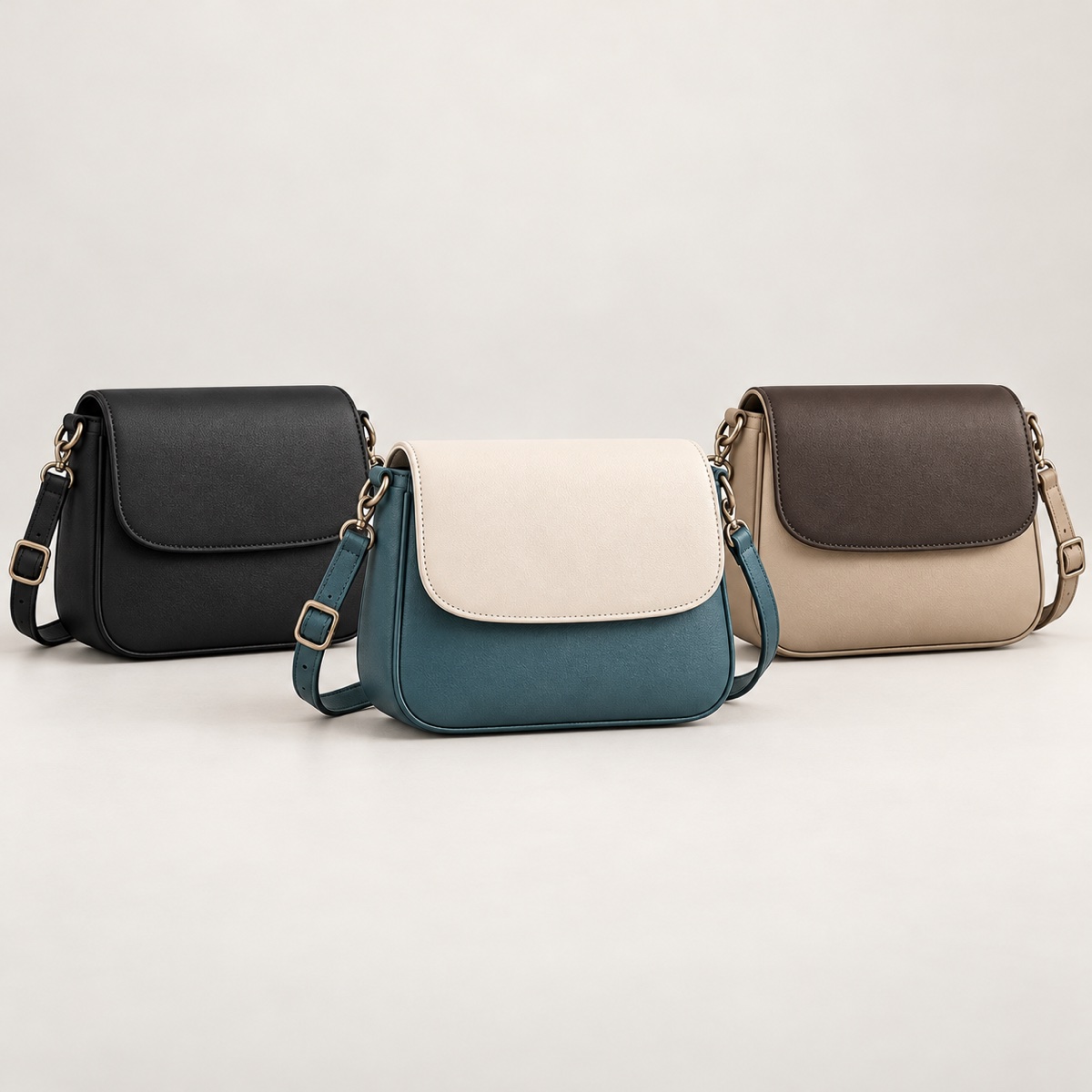 Custom Two-Tone PU Flap Shoulder Bag with Detachable Strap OEM ODM — Yunshengyuan listing image 1601989236202 view 6