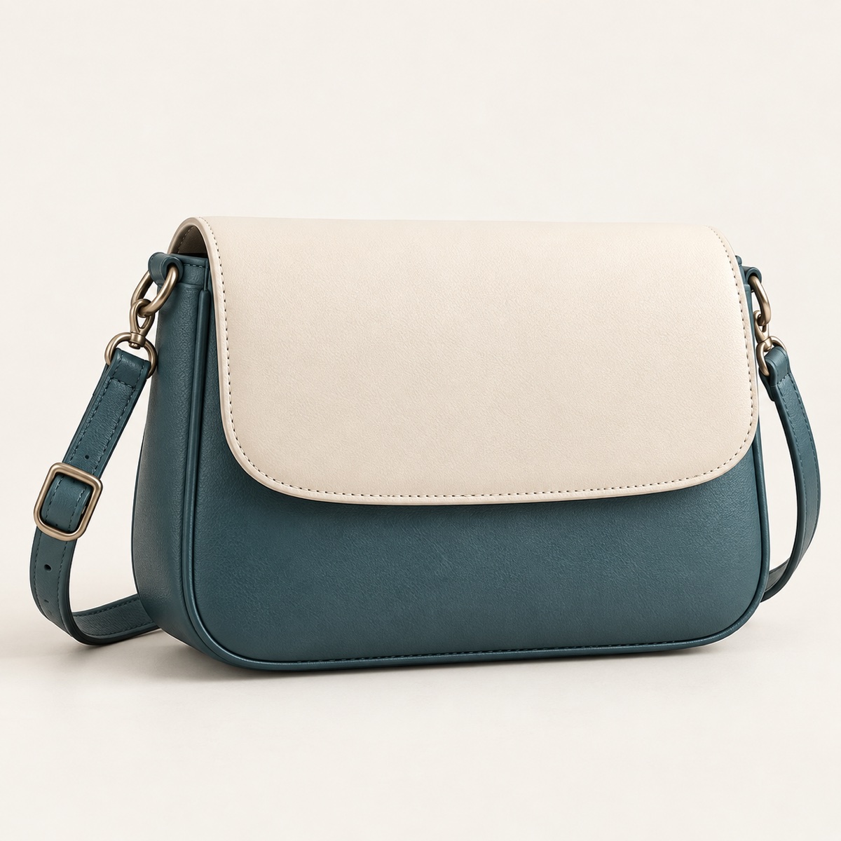 Custom Two-Tone PU Flap Shoulder Bag with Detachable Strap OEM ODM — Yunshengyuan listing image 1601989236202